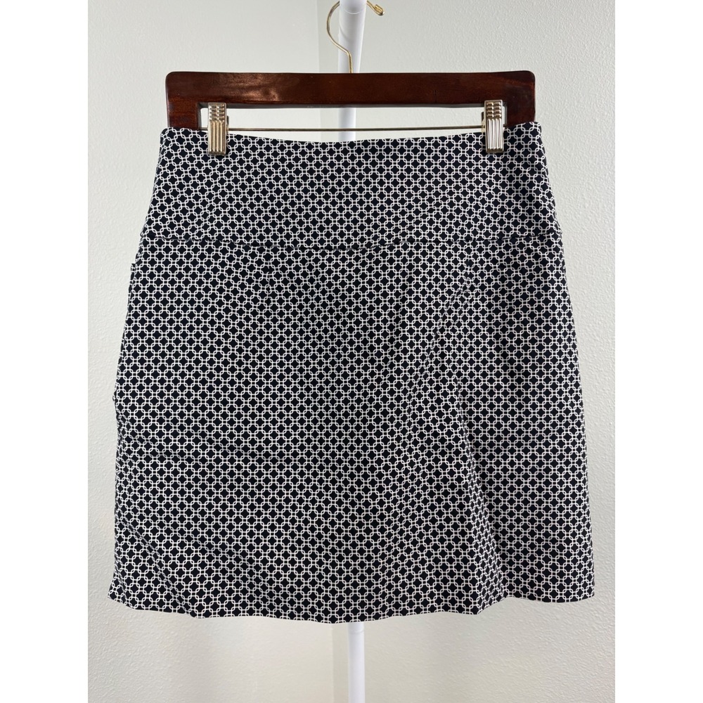 S.C. & CO. Womens Black White Geometric Chain Link Print Skort Size Medium M - Picture 4 of 8